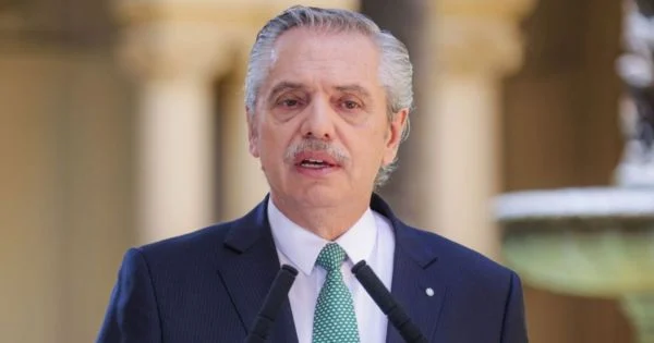 Alberto Fernández en una conferencia de prensa
