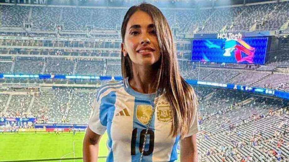 Antonela Roccuzzo y sus hijos apoyando a Lionel Messi en el Mundial 2026