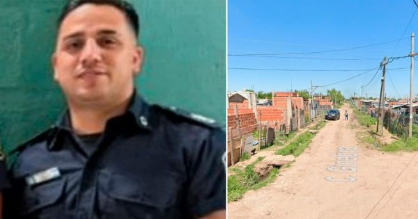 Policía Bonaerense durante un allanamiento en Florencio Varela