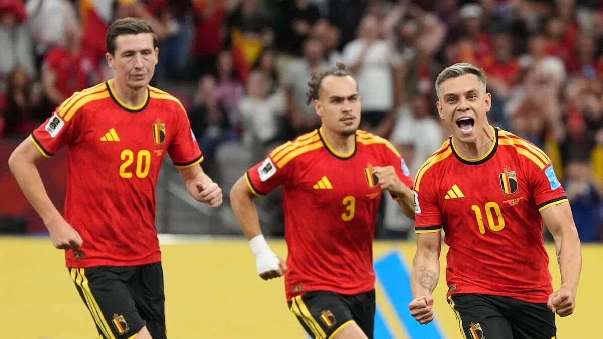 Jugadores de Bélgica celebran un gol en el Mundial 2026