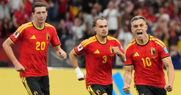 Jugadores de Bélgica celebran un gol en el Mundial 2026