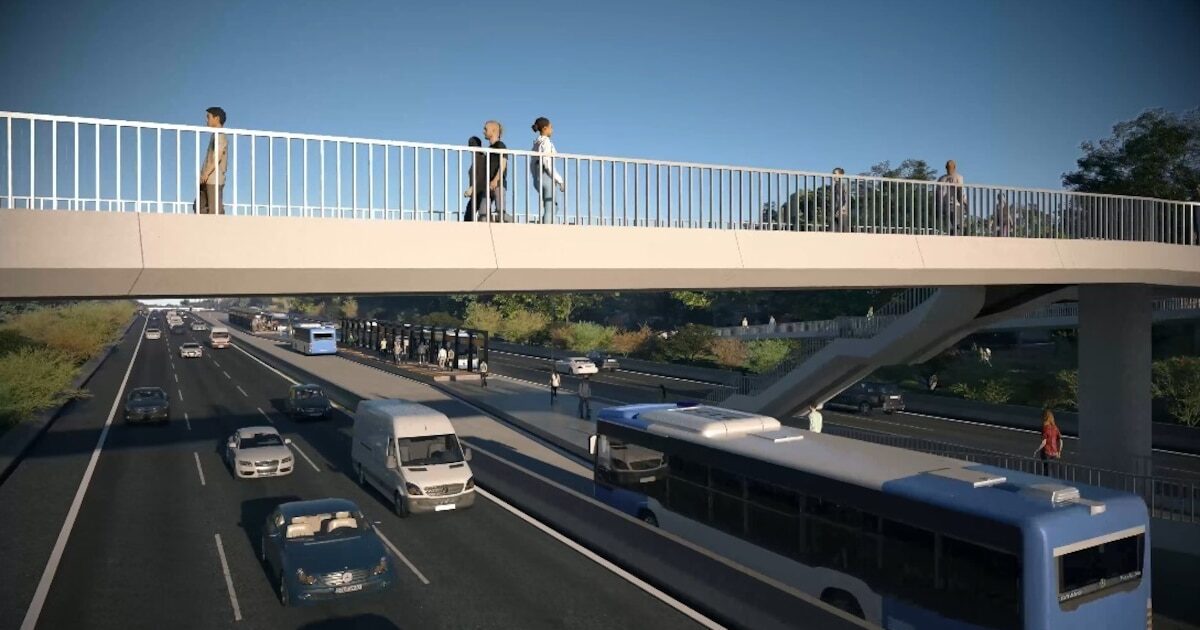 Cierre de la Autopista Dellepiane por obras de construcción de una pasarela peatonal