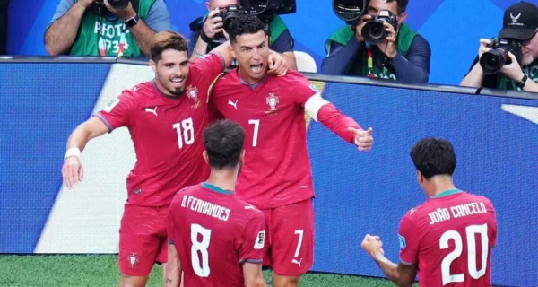 Cristiano Ronaldo celebra un gol durante el partido entre Portugal y Uzbekistán en el Mundial 2026