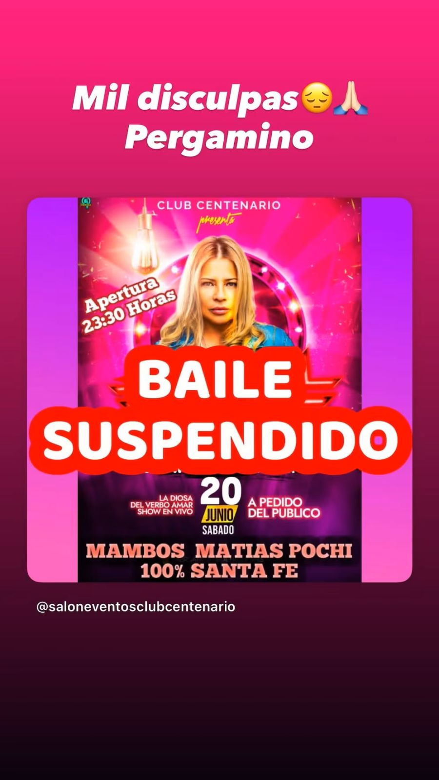 Dalila suspende show en Pergamino y preocupa a sus seguidores por su salud