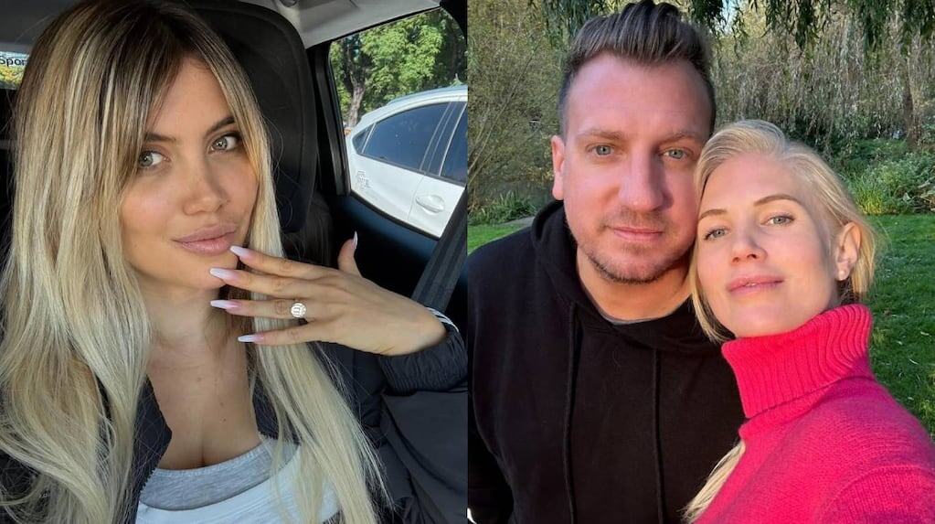 Daniela Christiansson y Maxi López en un evento