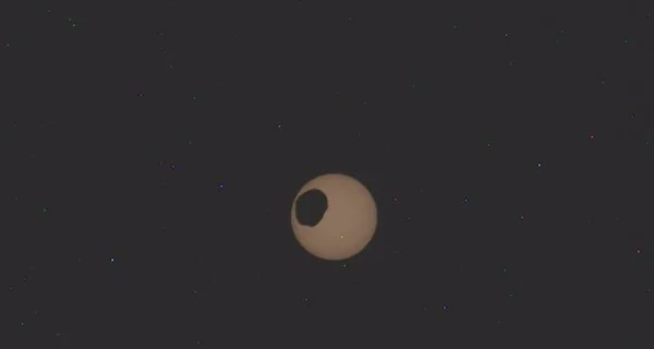 Representación artística de la luna Fobos de Marte