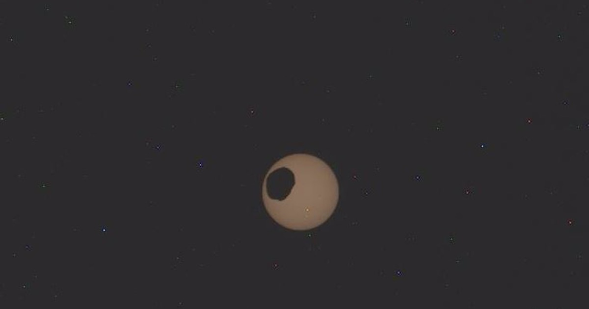 Representación artística de la luna Fobos de Marte