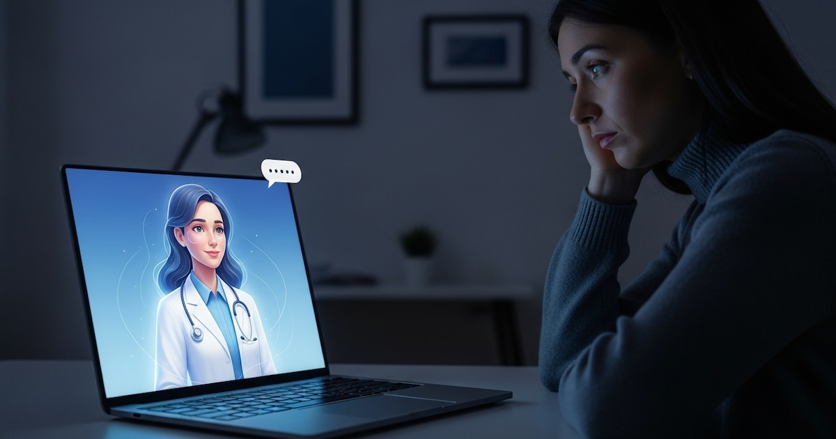 Persona usando inteligencia artificial para recibir consejos sobre salud mental