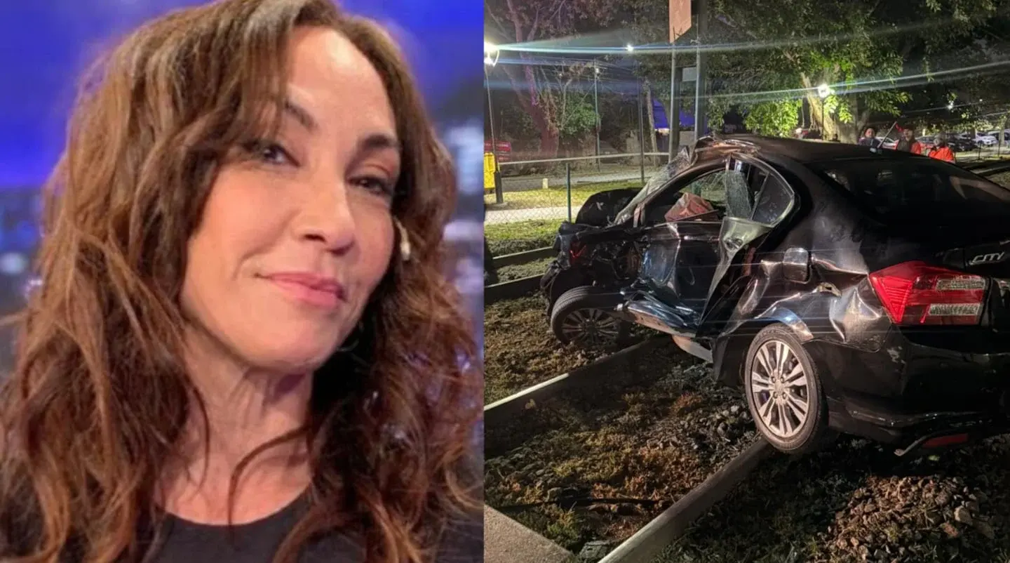 Ernestina País y su auto dañado tras ser arrollado por un tren en San Isidro