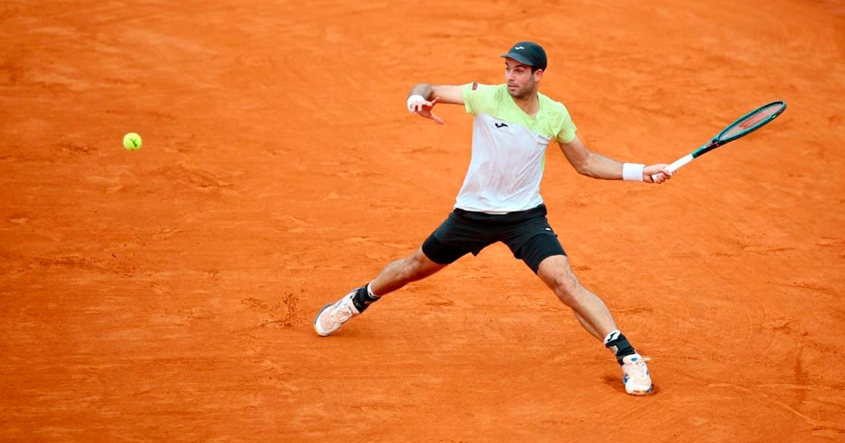 Facundo Díaz Acosta durante un partido en el Challenger de Poznan