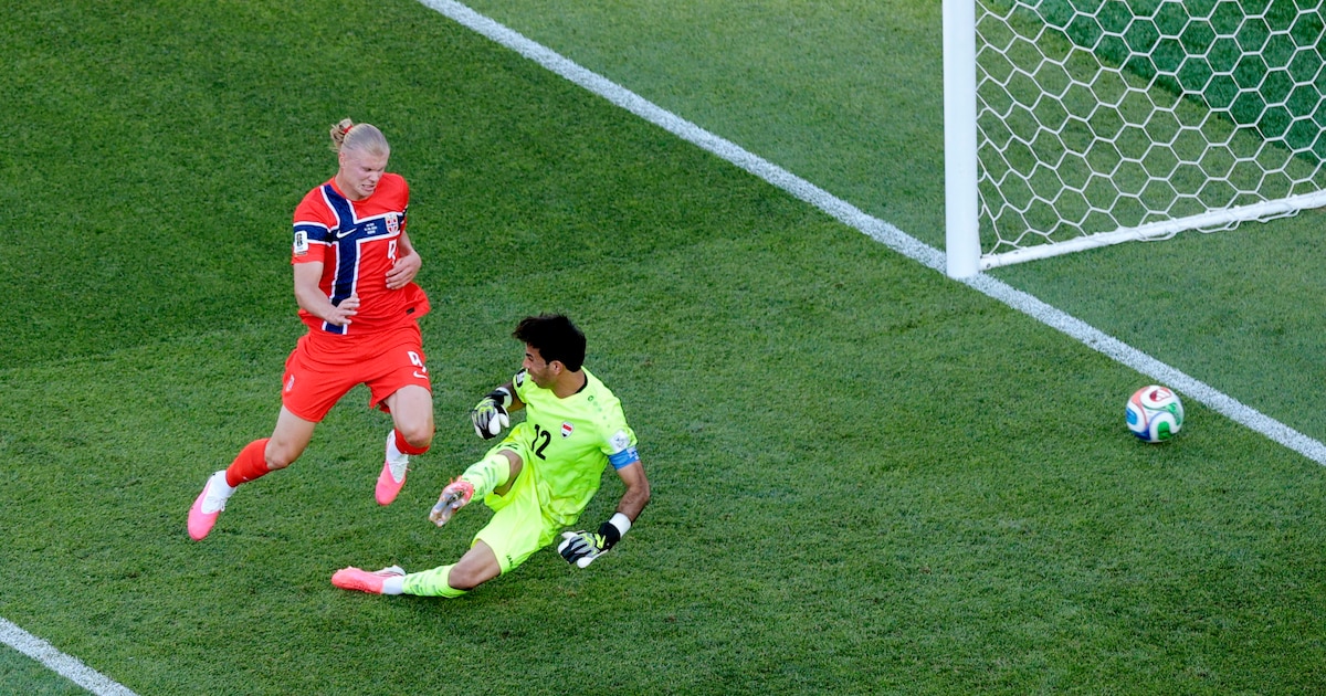 Erling Haaland celebra su gol en el Mundial 2026