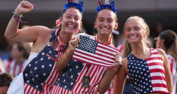 Celebración de la selección de Estados Unidos tras su victoria sobre Paraguay