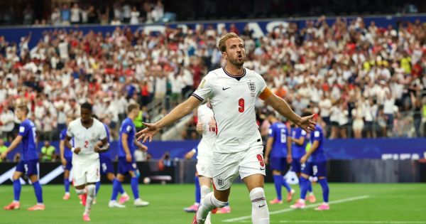 Jugadores de Inglaterra celebrando un gol en el Mundial 2026