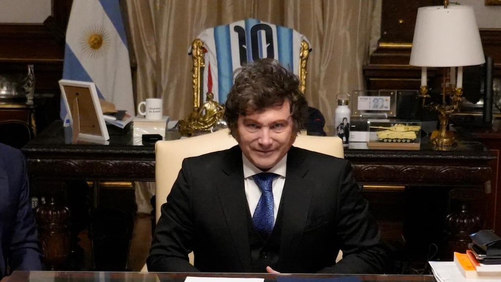 Javier Milei celebrando el triunfo de Argentina en el Mundial 2026