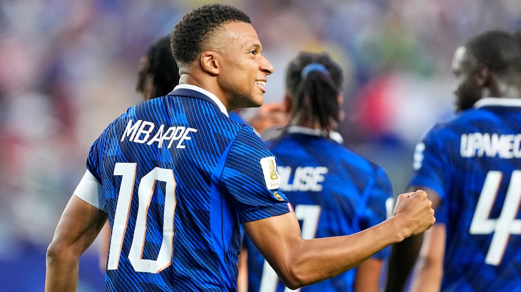 Kylian Mbappé celebra un gol en el Mundial 2026