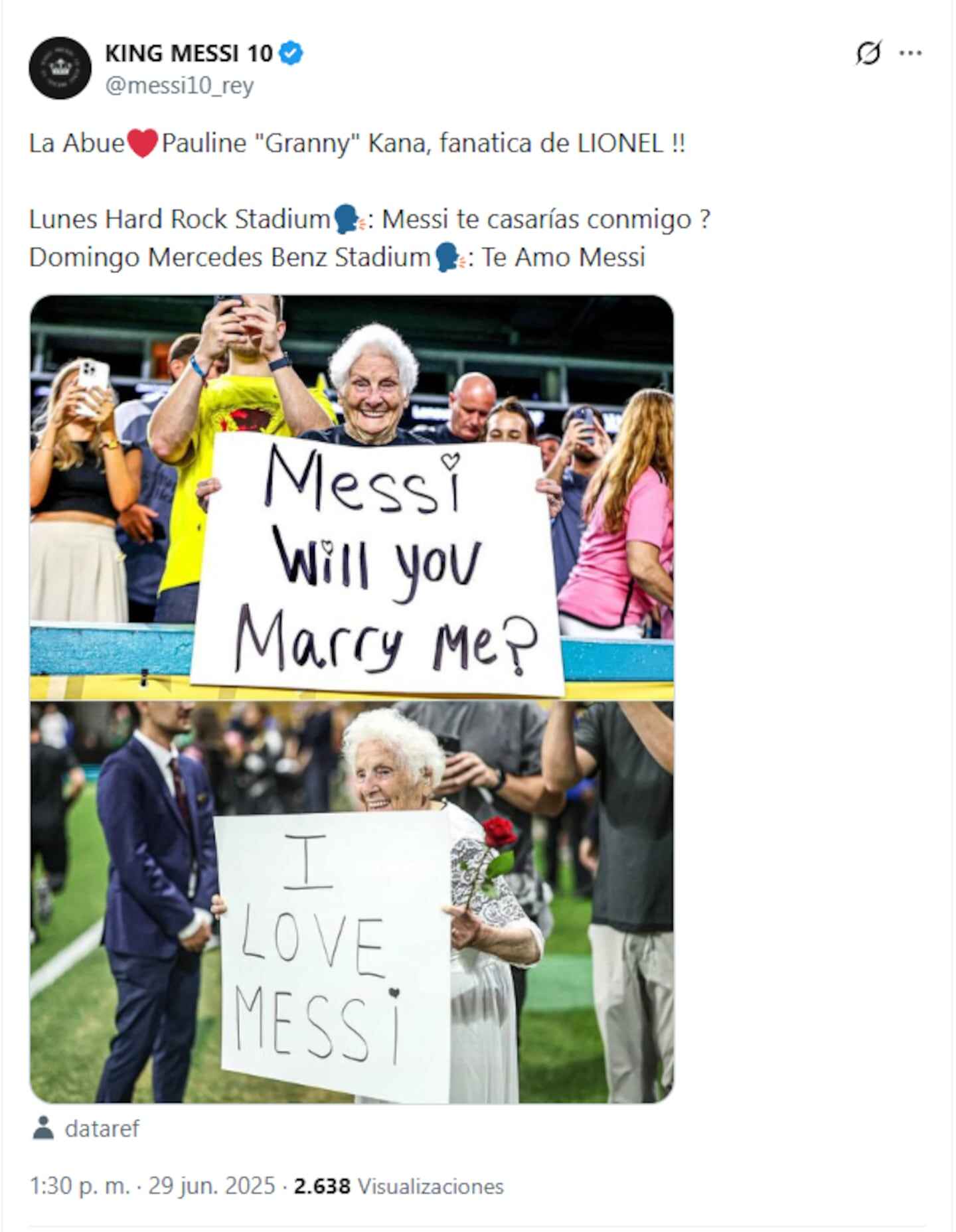 La abuela de 100 años que enamoró a todos con su mensaje para Messi en el Mundial