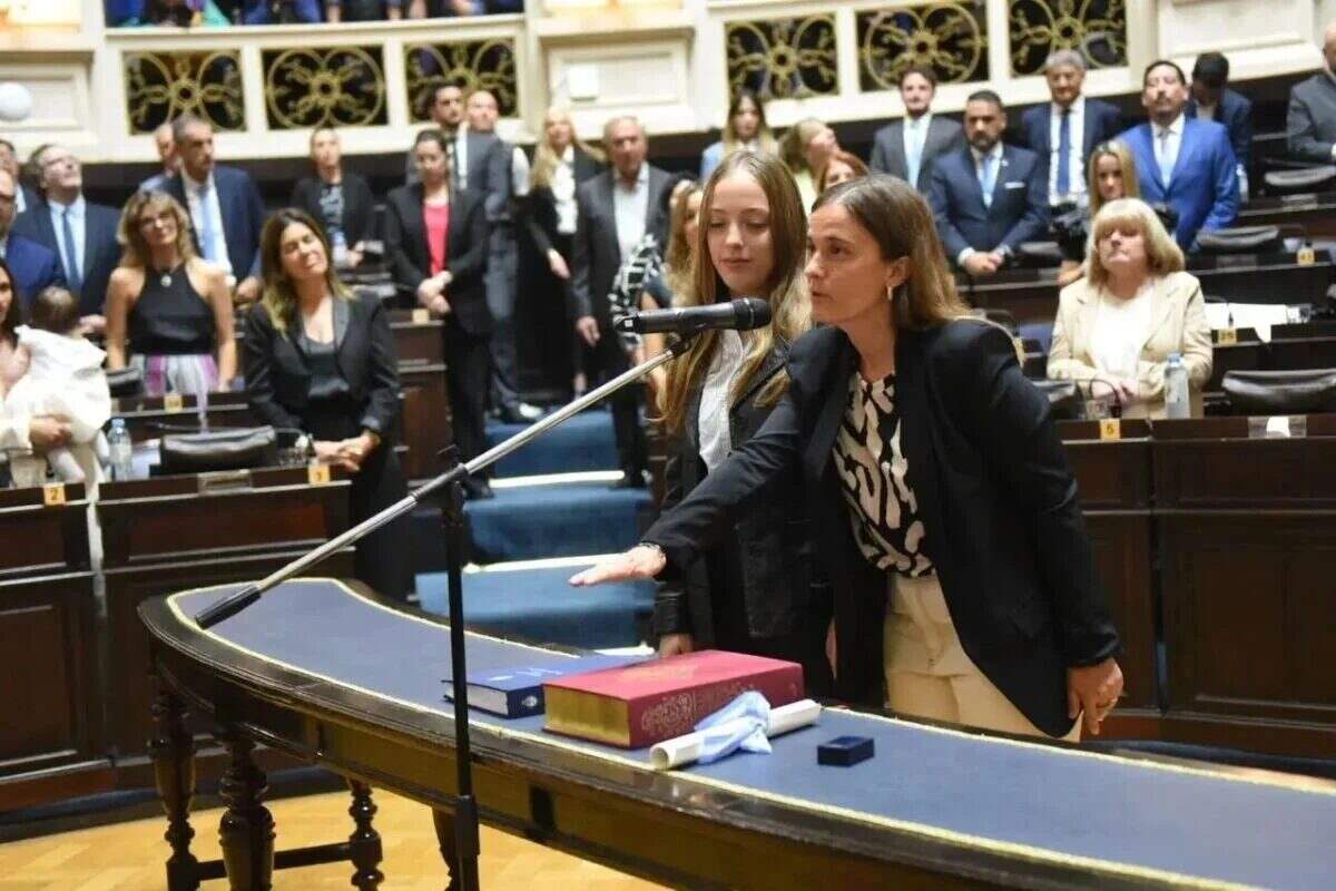Mercedes Landívar asumiendo su cargo en la Cámara de Diputados