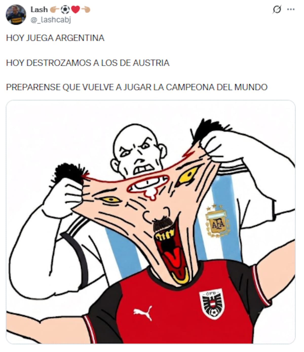 La creatividad de los hinchas argentinos se desata en memes antes del partido contra Austria