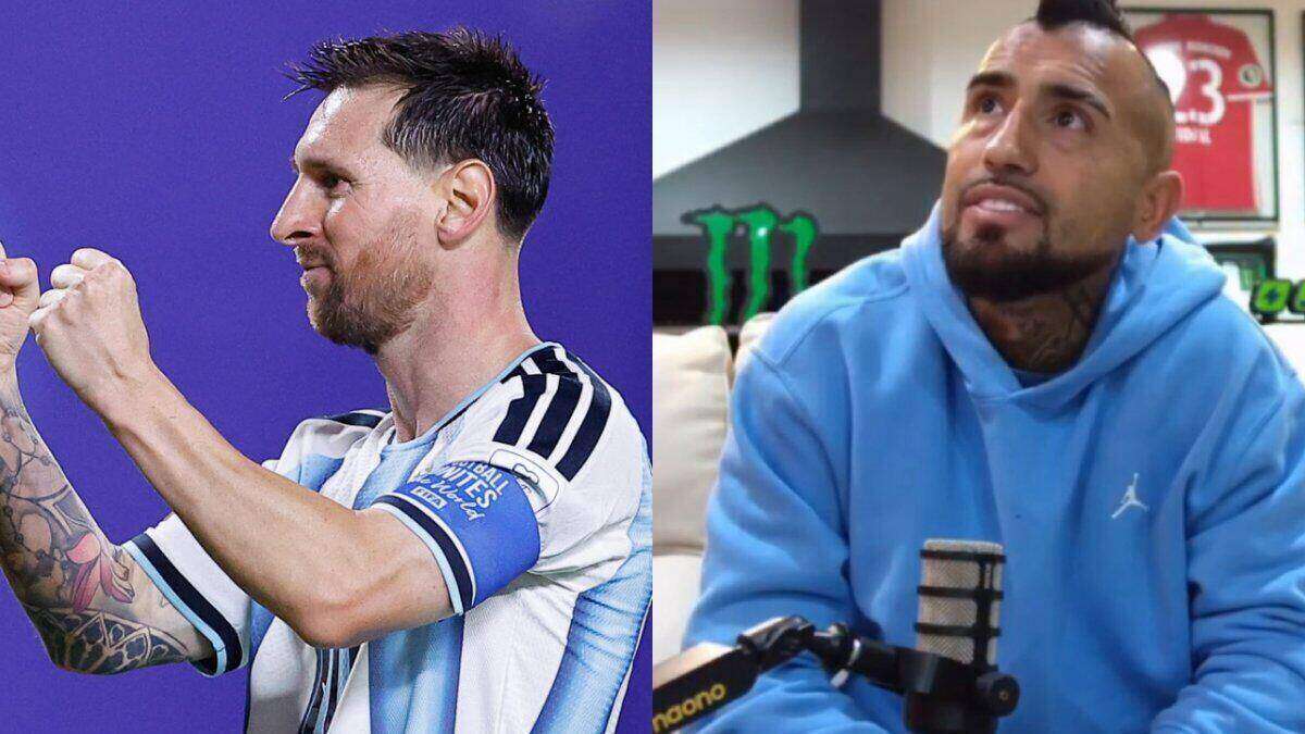 Arturo Vidal celebrando el gol de Messi en el Mundial 2026
