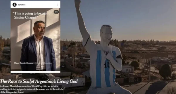 Estatua gigante de Messi en Cutral Co