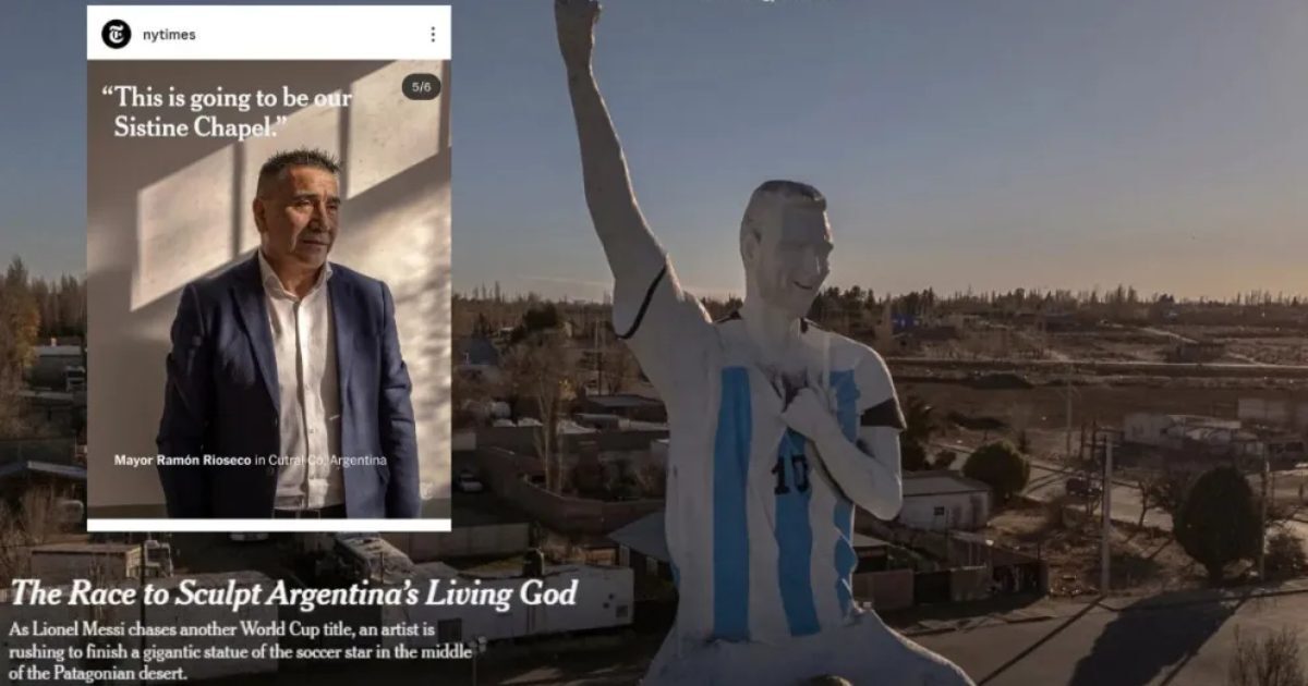 Estatua gigante de Messi en Cutral Co