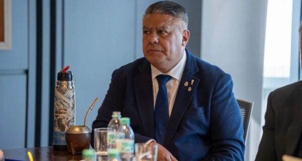 Claudio Tapia en una conferencia de prensa sobre la AFA