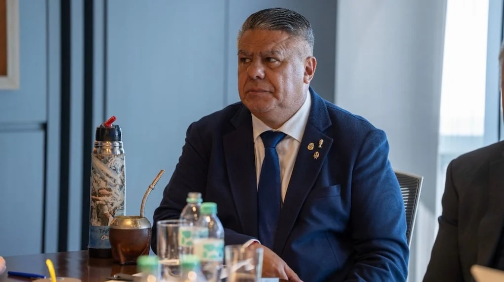 Claudio Tapia en una conferencia de prensa sobre la AFA