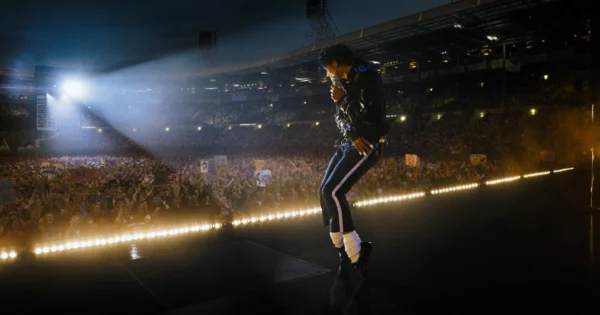 Cartel de la película 'Michael' que muestra a Jaafar Jackson como Michael Jackson