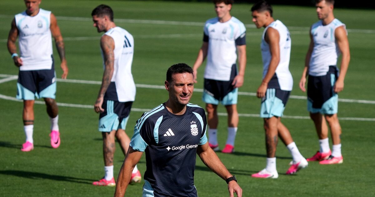 Entrenamiento de la selección argentina en Kansas City antes del partido contra Cabo Verde