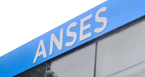 Logo de ANSES con fondo azul