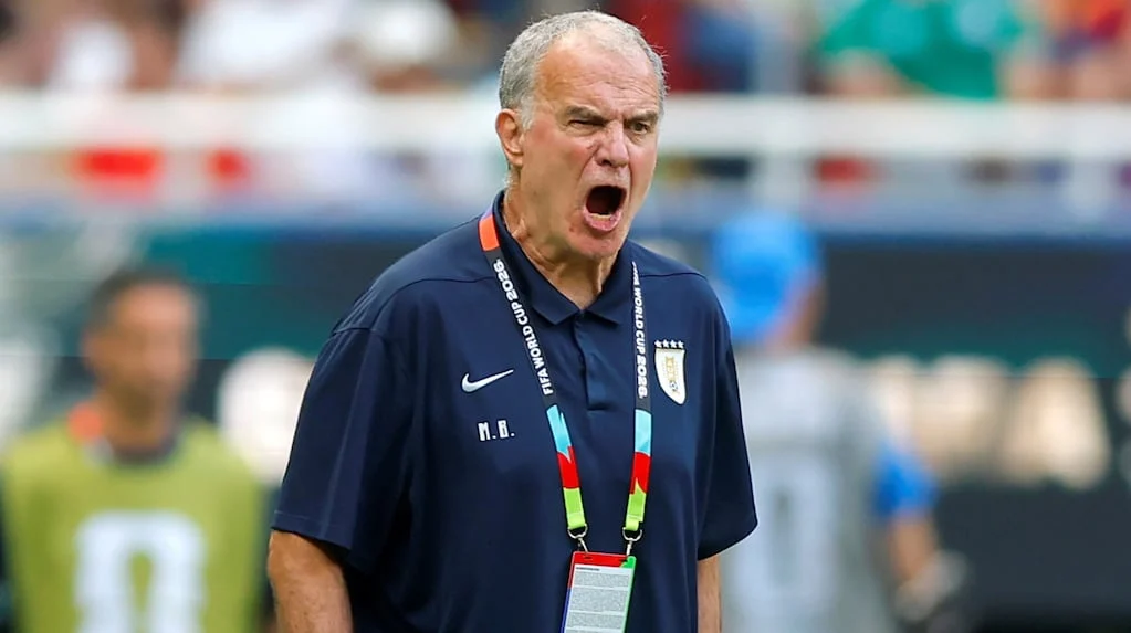 Marcelo Bielsa en conferencia de prensa tras la eliminación de Uruguay en el Mundial 2026