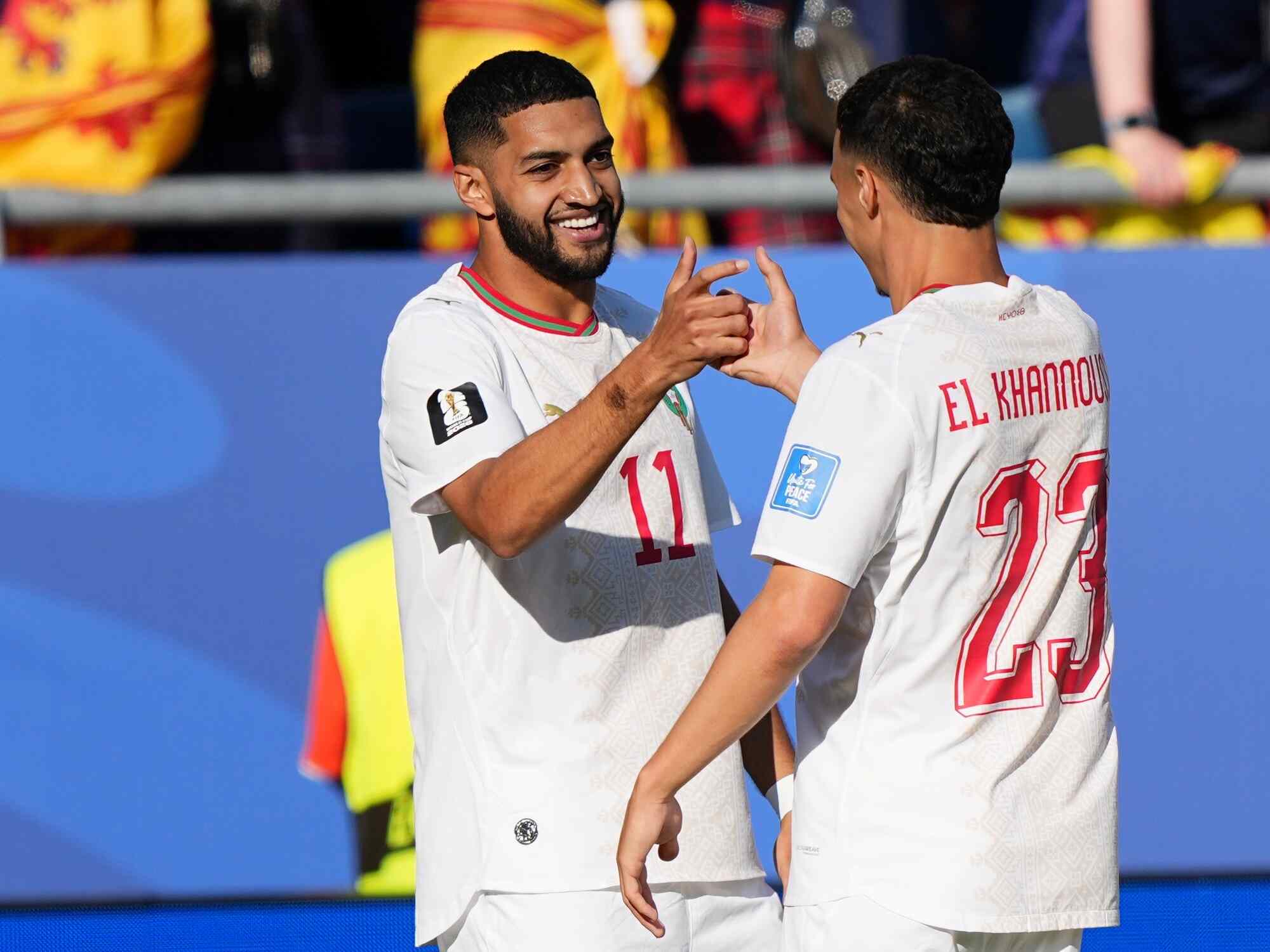 Celebración de los jugadores de Marruecos tras la victoria sobre Escocia en el Mundial 2026