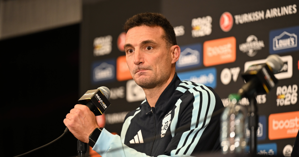 Lionel Scaloni en conferencia de prensa