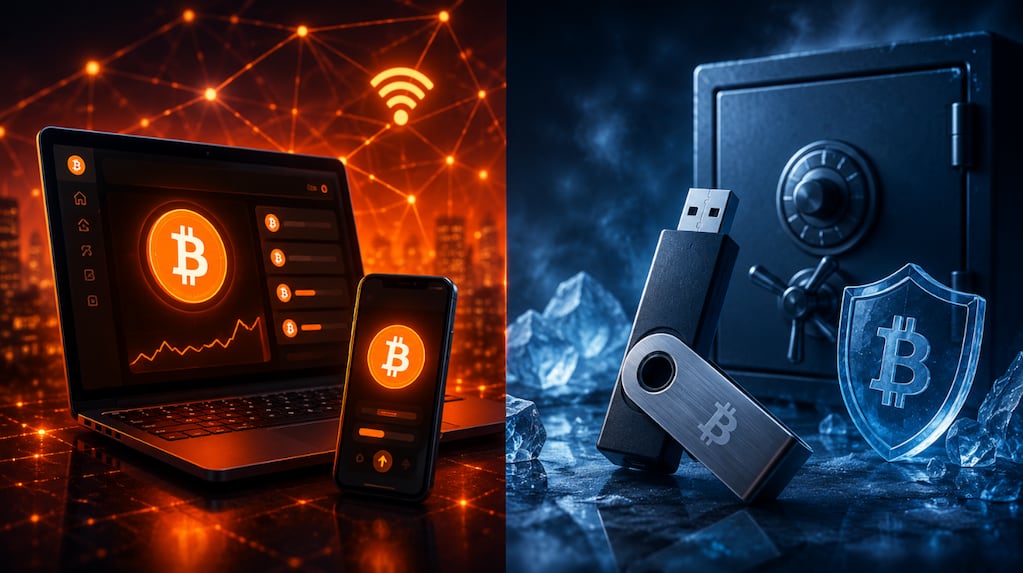 Billetera cripto fría y caliente