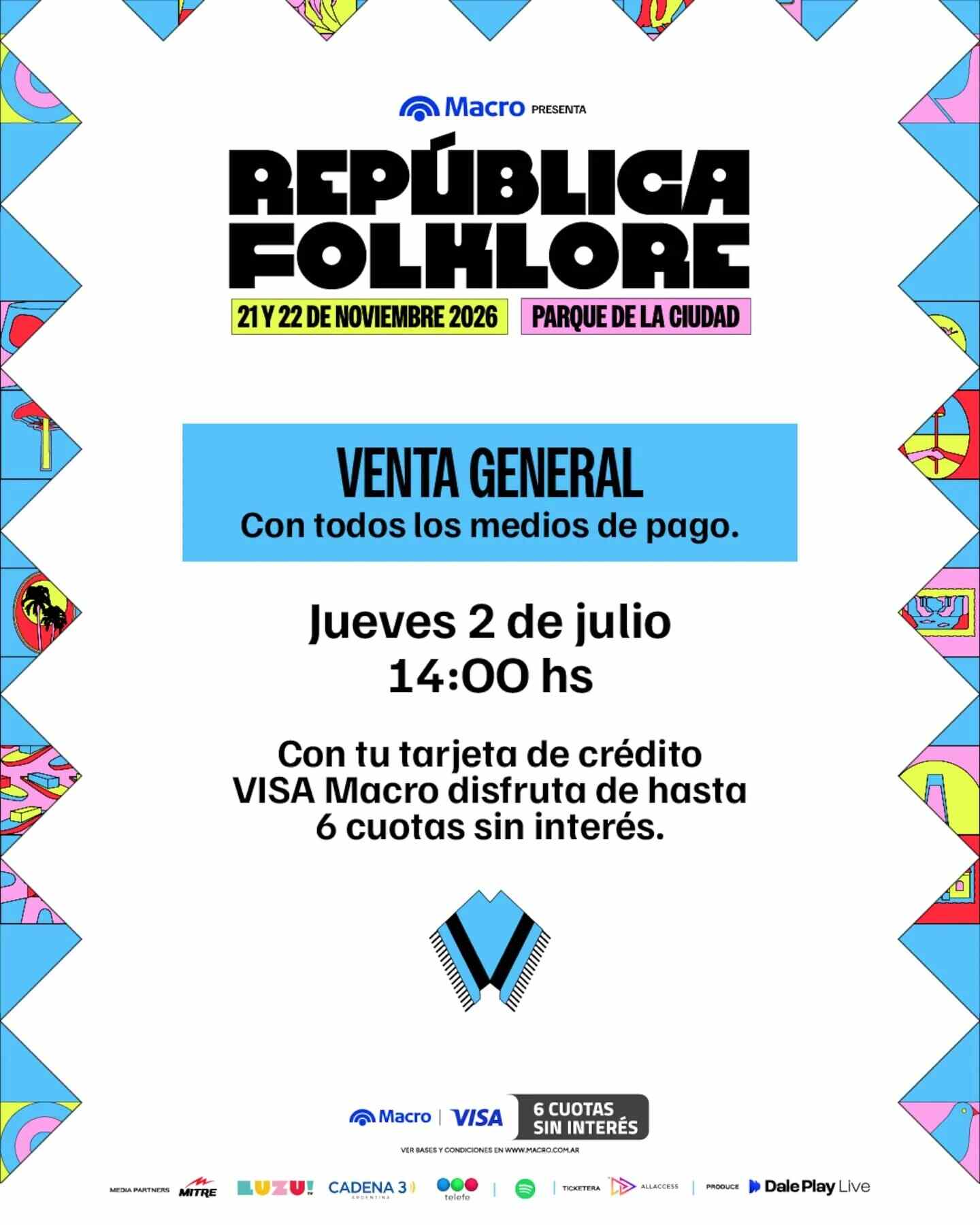 República Folklore 2026: Abel Pintos, Soledad, Chaqueño Palavecino y Cazzu lideran la grilla del festival