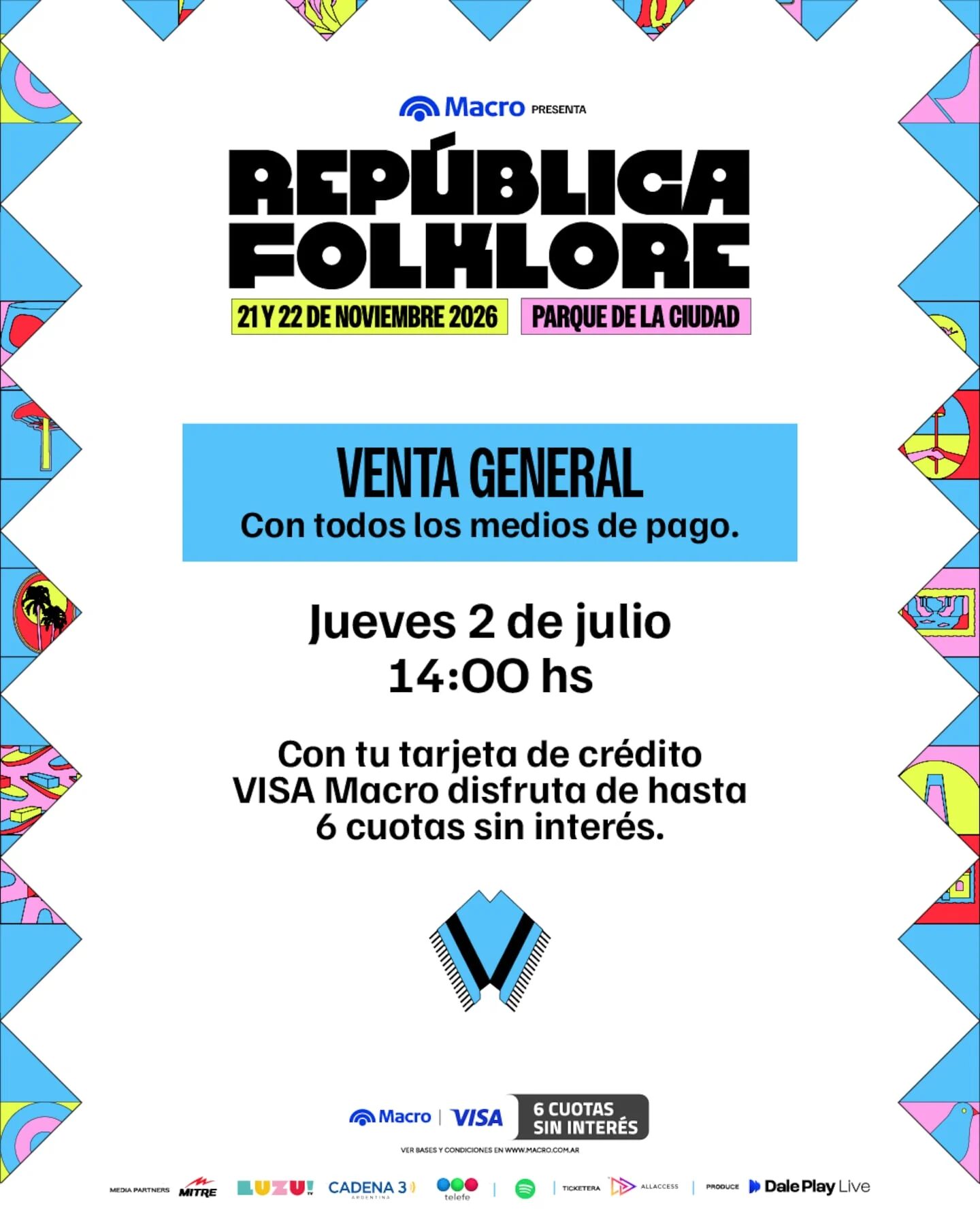 República Folklore 2026: Abel Pintos, Soledad, Chaqueño Palavecino y Cazzu lideran la grilla del festival