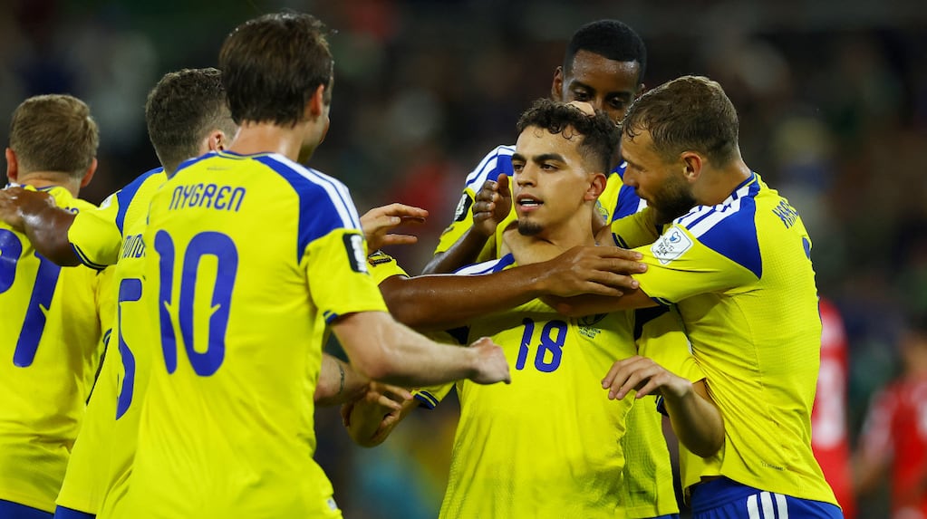 Celebración de los jugadores de Suecia tras la victoria sobre Túnez en el Mundial 2026
