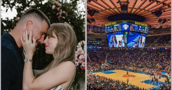 Taylor Swift y Travis Kelce en el Madison Square Garden