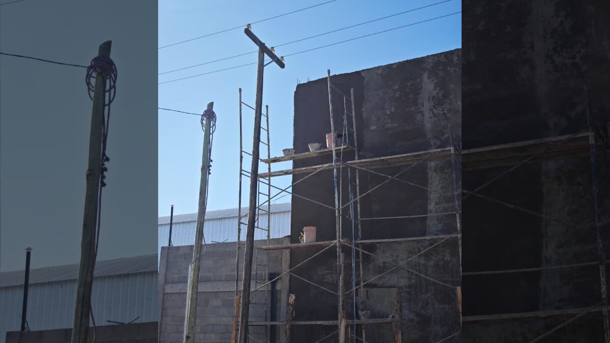 Escena de una obra de construcción en Plottier donde ocurrió el accidente