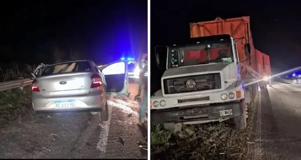 Accidente en la ruta 9 Tucumán entre un camión cañero y un auto