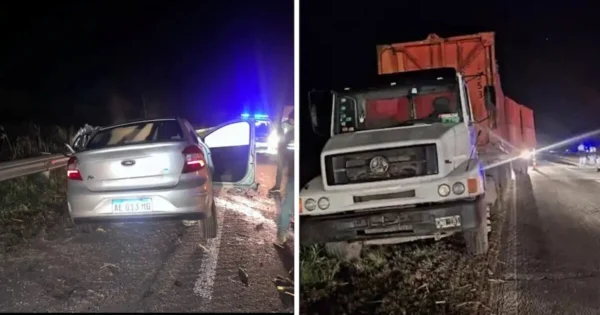 Accidente en la ruta 9 Tucumán entre un camión cañero y un auto
