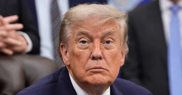 Donald Trump durante una conferencia sobre comercio internacional
