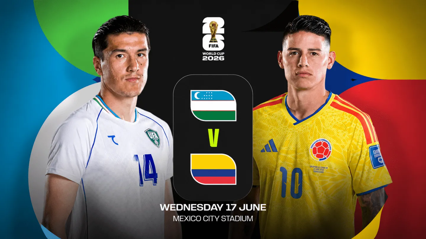 Partido entre Uzbekistán y Colombia en el Mundial 2026