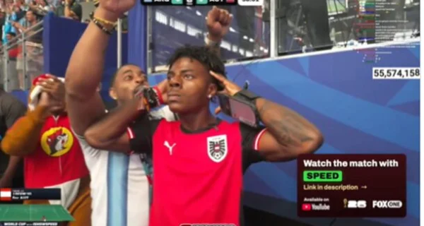 IShowSpeed celebrando el penal errado de Messi en el Mundial 2026