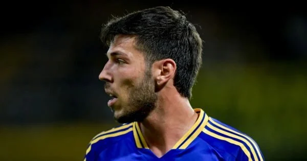 Agustín Martegani en un partido con Boca Juniors