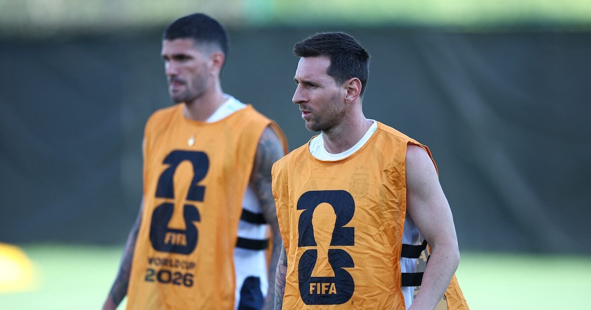 Entrenamiento de la selección argentina antes del partido contra Suiza