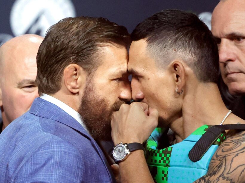 Conor McGregor y Max Holloway en el UFC 329