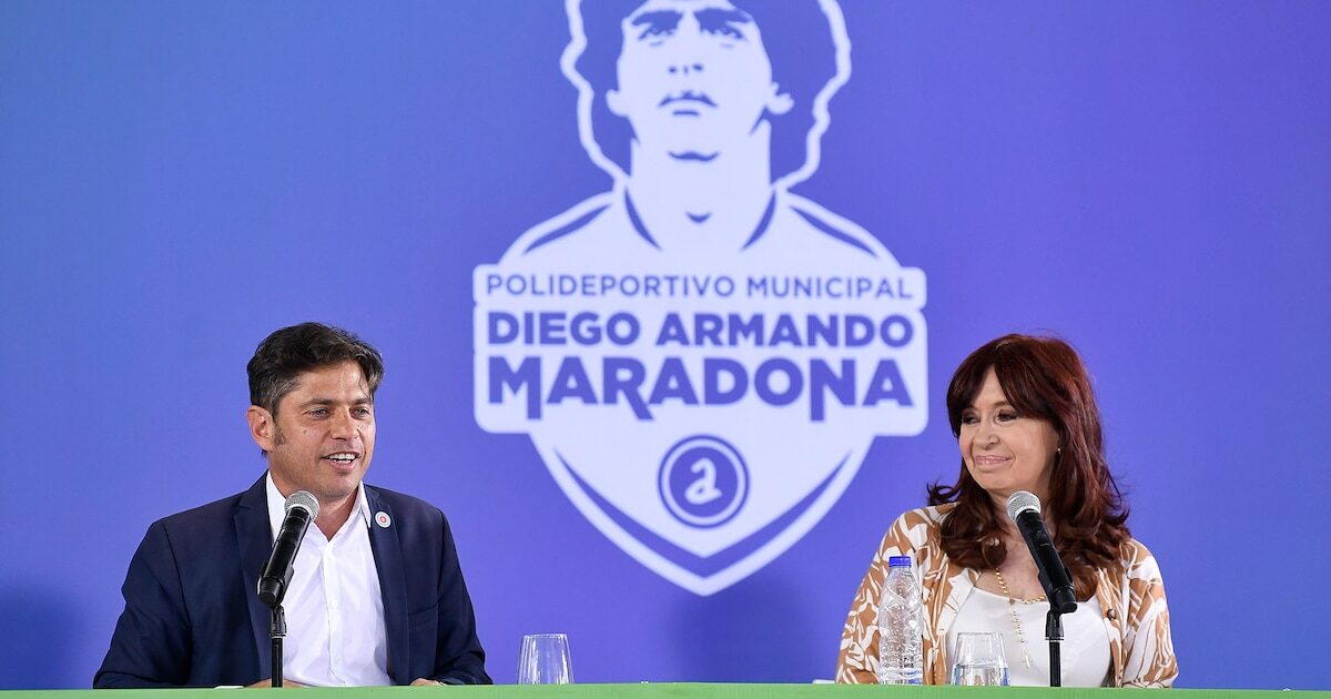 Cristina Kirchner y Axel Kicillof en un evento político