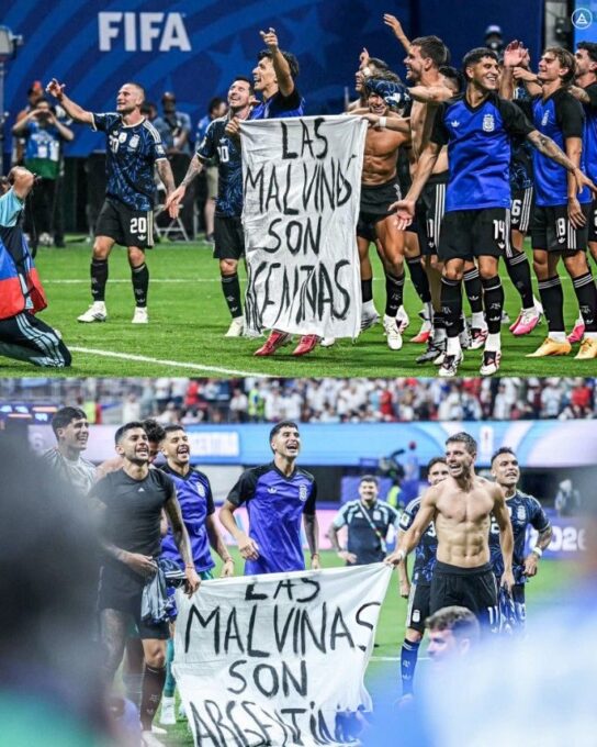 EE.UU. defiende a futbolistas argentinos por mostrar la bandera de Malvinas