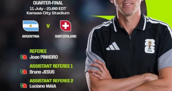 Joao Pinheiro árbitro del partido Argentina Suiza Mundial 2026